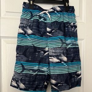 Boys Shark Print Swim Shorts